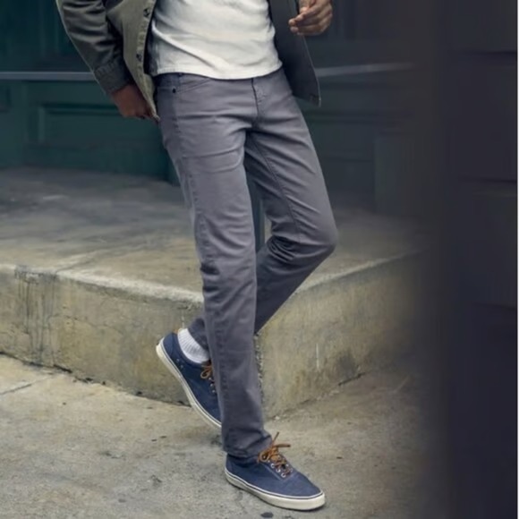 AG Adriano Goldschmied Mens Grey The Matchbox Slim Straight Fit Pants - 34 R - Picture 1 of 6